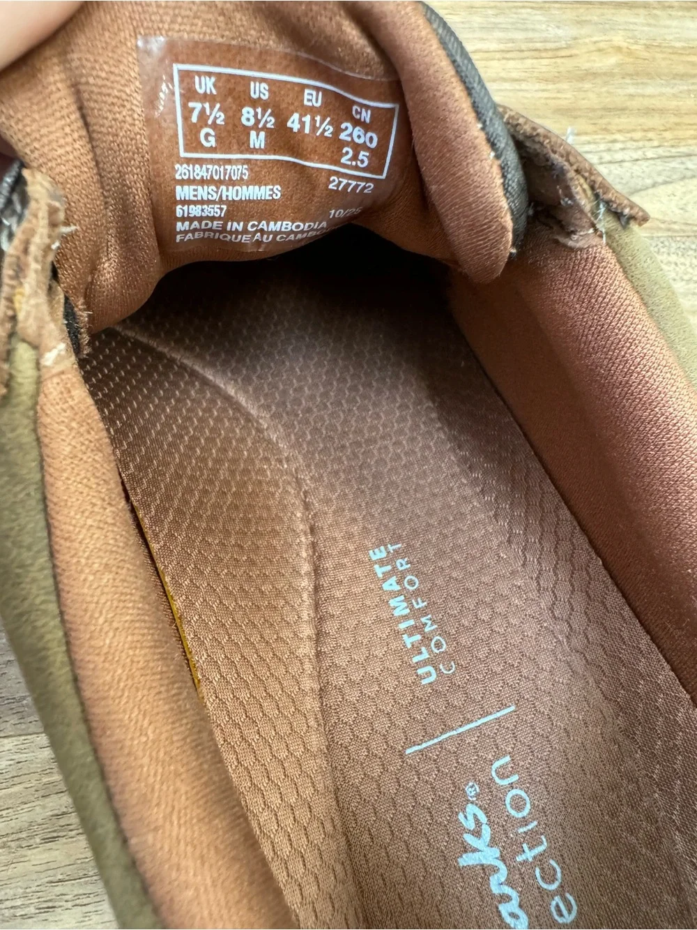 Clarks Collection Ultimate Comfort Brown Nubuck Leather Lace-Up Casual Men’s 8.5